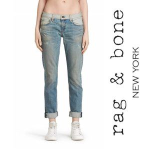 RAG & BONE Dre Boyfriend Jeans Womens 28 Reverse Armitage Medium Wash $278 EUC